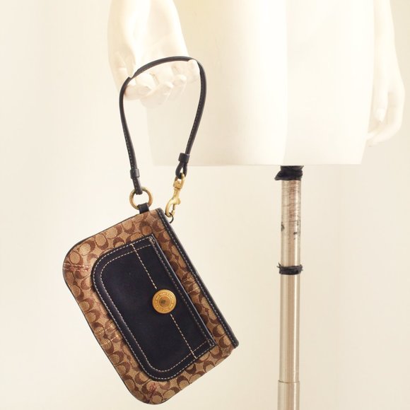 Coach Signature Wristlet Slim Clutch Bag Vintage 90s - Picture 2 of 8